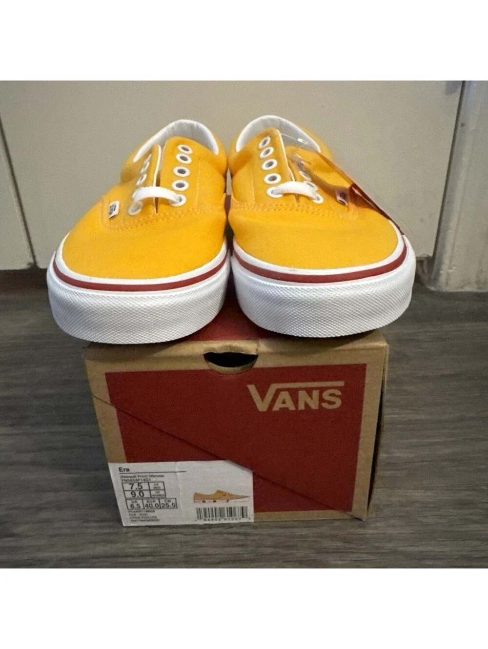 Vans Era Sidewall Print Saffron Meals Yellow VN0A54F14G1 Men 7.5 Women 9 NEW Box
